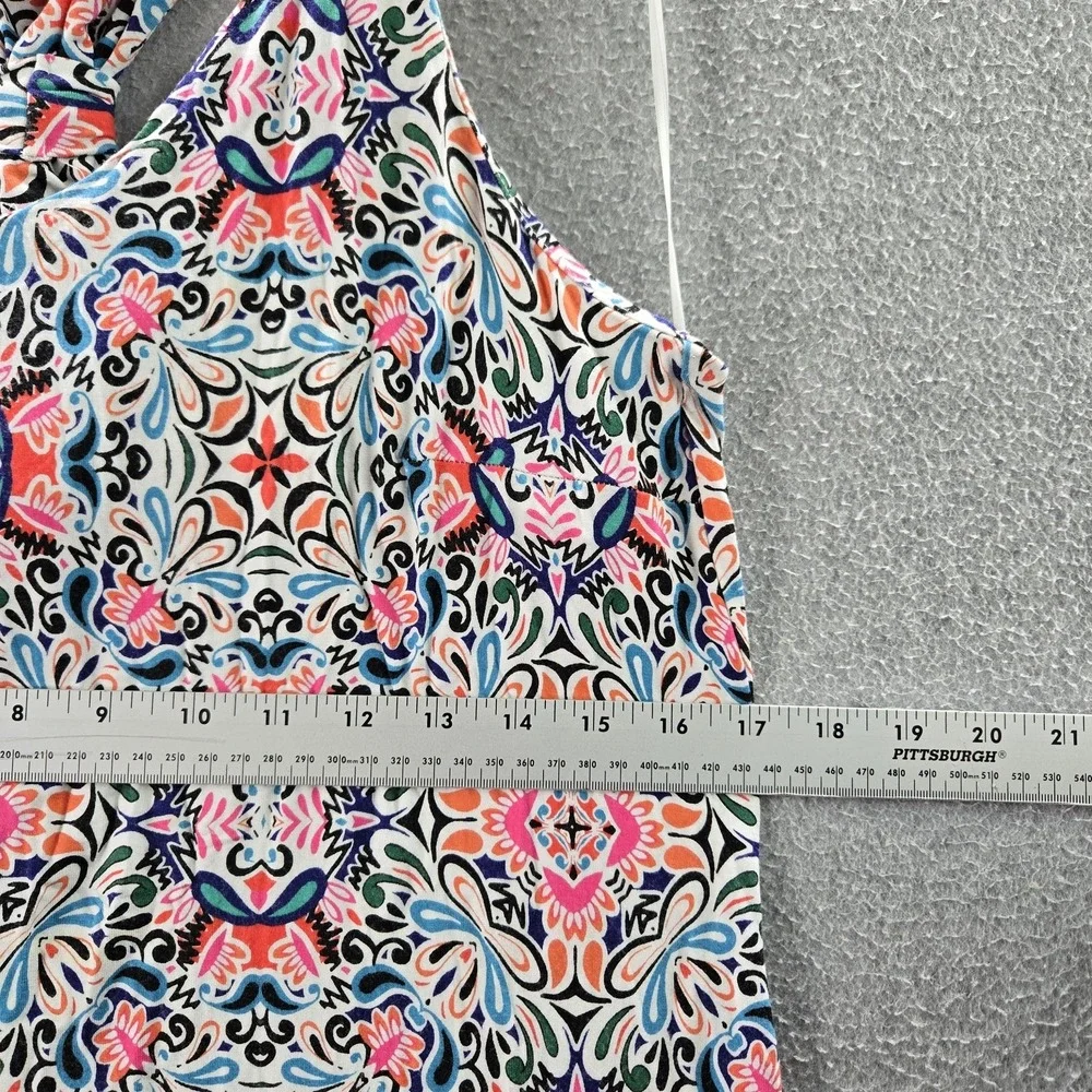 Cynthia Rowley Women Dress  L Multicolor Geometric Body Contour Halter Pullover - Picture 6 of 9